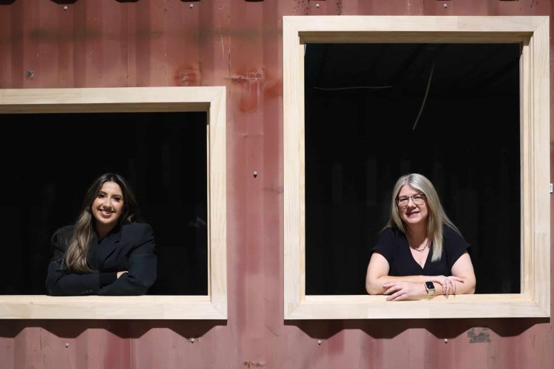 Jamo - Paula Dayeh (L) and Katrina Couchman in one of the converted shipping containers at WOTSO Jamisontown cropped